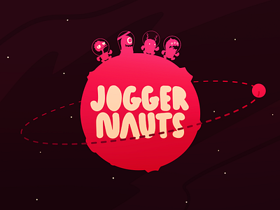 Joggernauts Logo game game art game dev hand indie dev logo planet space type typography video game