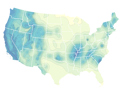 Earthquake Hazard Zones gis map usa