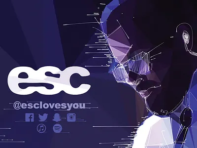 Business Card Musician ESC blue business card electronic electronica esc music musica purple tarjeta de presentacion