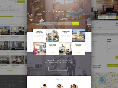 Real Estate Website broadcast costa rica filter for sale house real estate rent search ui ux web