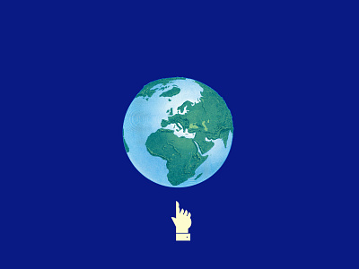 South Pole antartida earth globe hand index manicule pointing pole south