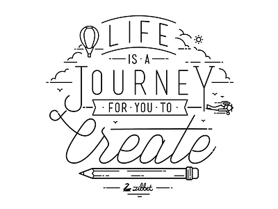 Zibbet Tee create design illustration journey t shirt tee typography