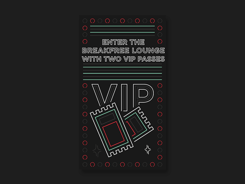 VIP Passes blink illustration neon oldschool