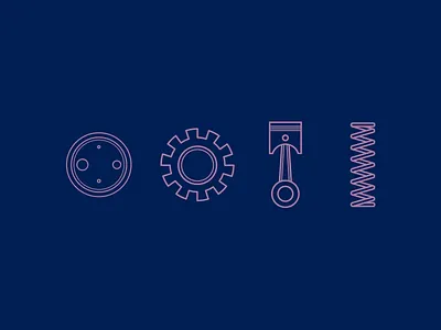 Mechanic icon set design graphic icon line logo set simple ui ux