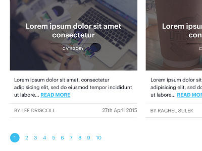 Blog Posts blog blog posts design digital profile flat design pagination ui design