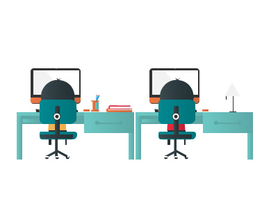 Collaborative Workspace collaborate computers designers employees illustration website workspace