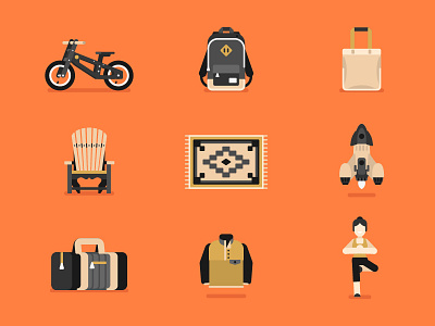 Icon Set backpack balance bike carpet duffle bag icon lincoln chair mark rocket stolz tote bag yoga