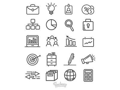 Line Business Icons adobe business credit free icons money vector