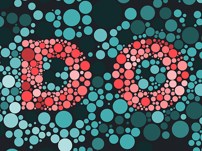actually pretty color blind friendly. circle color color blind editorial illusion illustration letters type typography