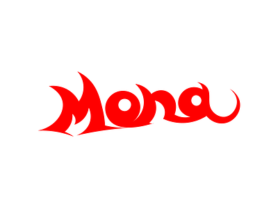 Logo for Mona branding curved identity izometry logo logotype mona red