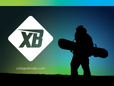 XBreaks Branding badge blue branding gradient graphic icon snowboard
