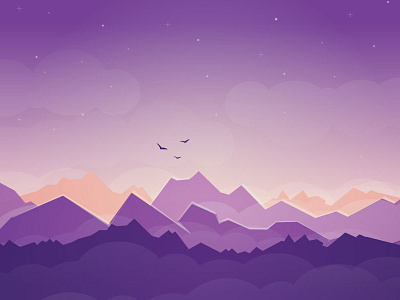 Morning Dawn illustration morning mountains sky sunrise