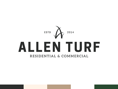 Logo Concept grass green landscape lawn logo neutral tan turf