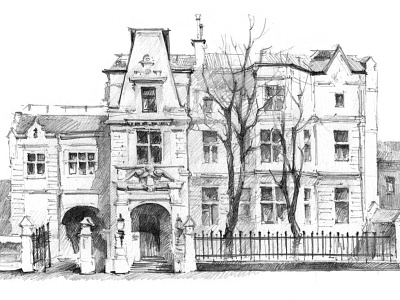 House 2 architecture building cottage drawing house pencil