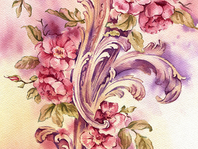 Dog Rose botany flora flowers ornament rose watercolor