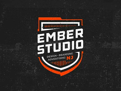 Ember Badge agency badge coat of arms crest design ember emblem nj shield studio vector