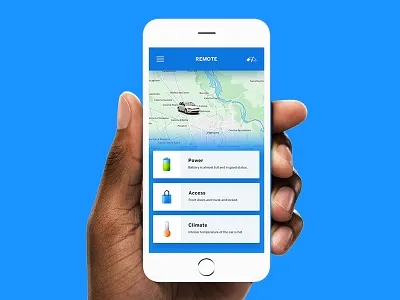 eGolf Remote app design blue clean controller egolf interactive mobile product design remote ui volkswagen