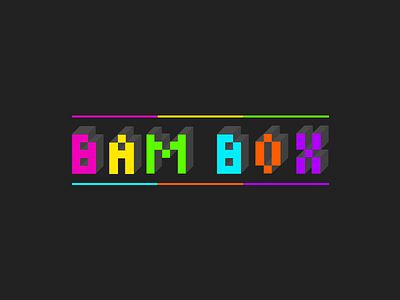 Bam Box brand branding logo music neon pixels