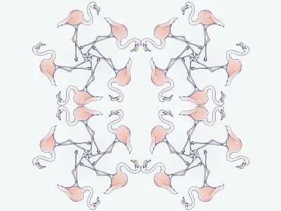 Flamingo pattern animal bird drawing flamingo gradient illustration pattern pink sketch
