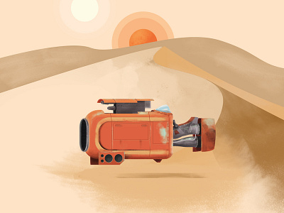 Design one day : 17 Nov card game graphic design illustration rey speeder starwars