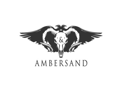 Ambersand Logo crows feathers horns skull twins wild