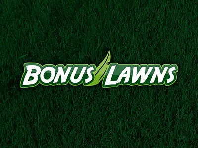 Bonus Lawn Logo Design bonus garden grass green lawn leaf logo
