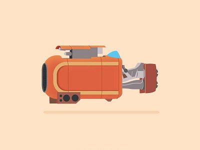 Design one day: 16 Nov - Rey's Speeder card design flat graphic illustration seven starwars wip