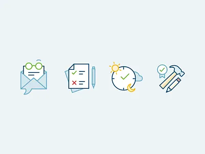 Volunteer icons colours flat icons illustrator line icons magagement minimal pastel time tools volunteer
