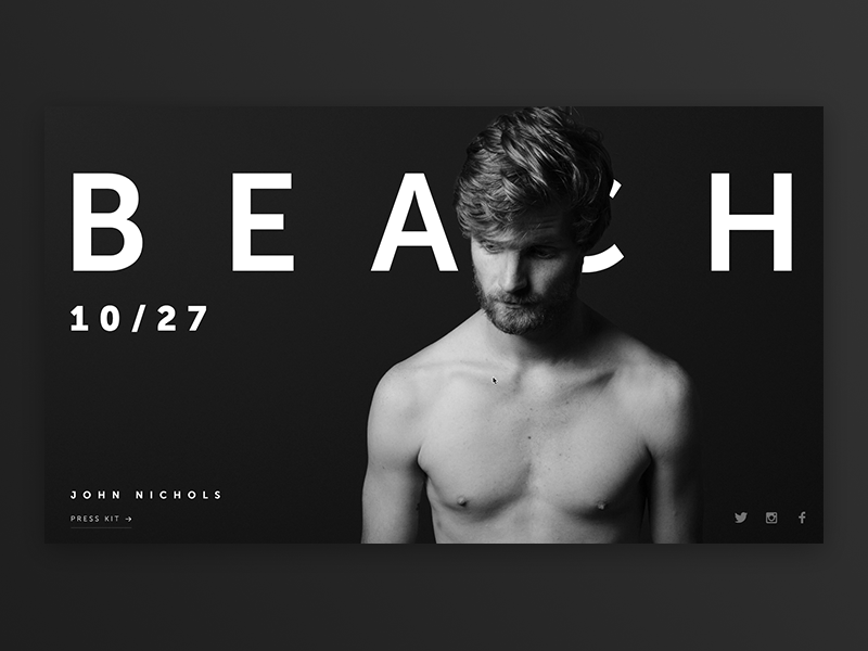 Beach | Website animation band glitch music parallax ui web website