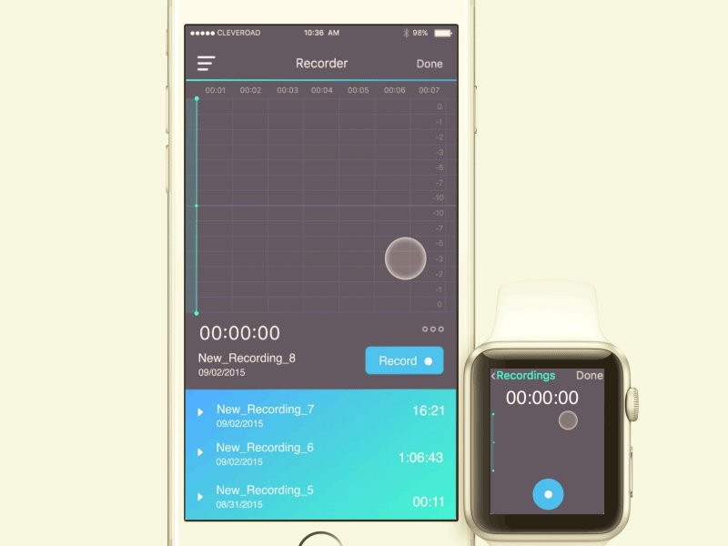 Voice Recorder - Animation animation app audio gif iwatch mic principle recorder ui voice