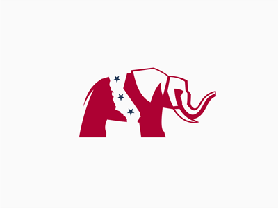 Elephant animals california elephant identity logo mark republican party us