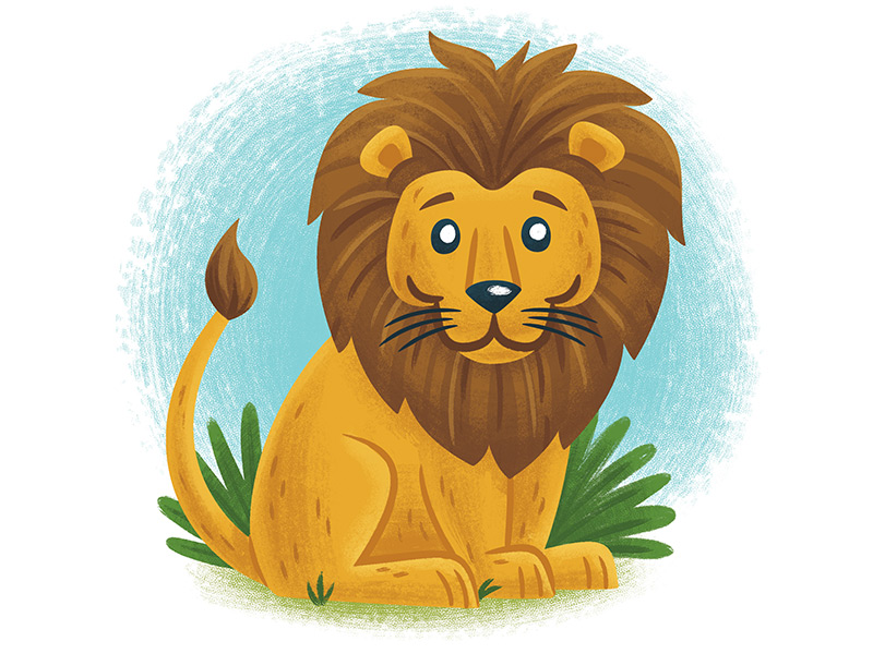 Lion children illustration kids lion spot