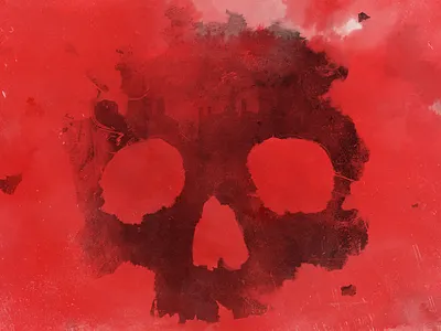 World War II motion concept 02 blood color motion skull war