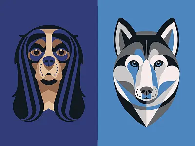 Cavalier & Husky cavalier dan kuhlken dkng dog husky king charles cavalier spaniel nathan goldman shirt siberian vector