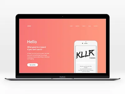 Landing Page - Daily UI #003 003 button dailyui gradient landing page layout minimalist mockup nav