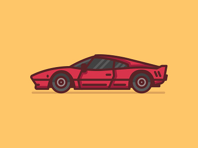 Ferrari 80s car fast ferrari illustration racing red simple testarossa vector