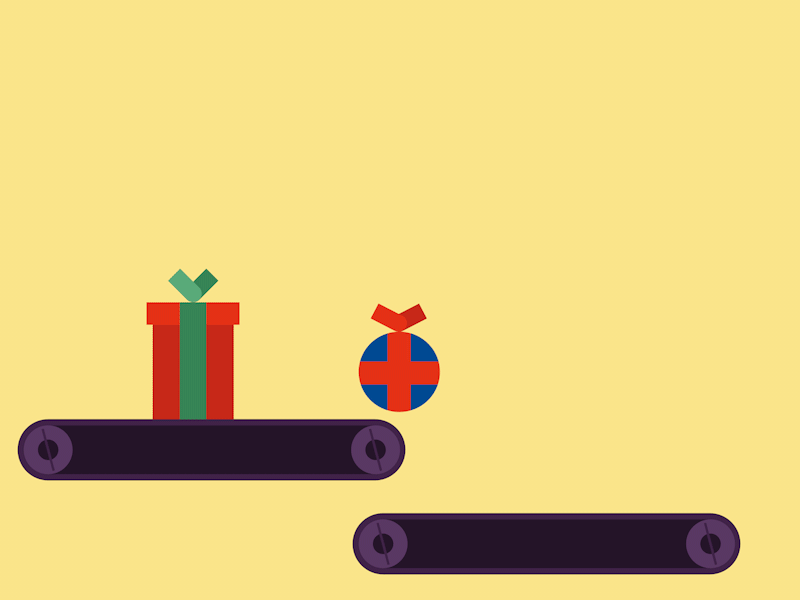 Gift Claw 2d animation christmas claw flat illustration presents santas vector workshop