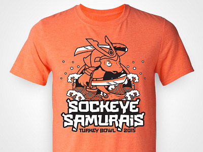 VU Turkey Bowl 2015 apparel fish japanese samurai samurais shirt sockeye sword turkey bowl veterans united waves