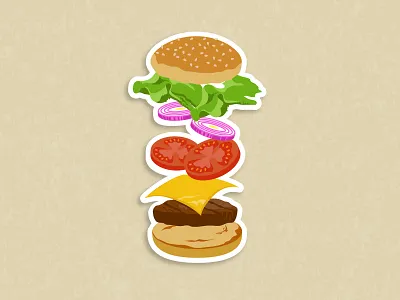 Burgers! Burgers! Burgers! burger cheeseburger contest design food hamburger illustration playoff sticker stickermule thanksgiving yummy