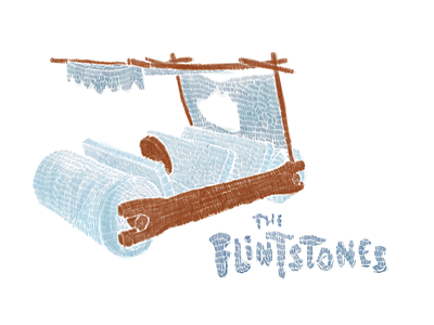 Flintstones car illustration minivan