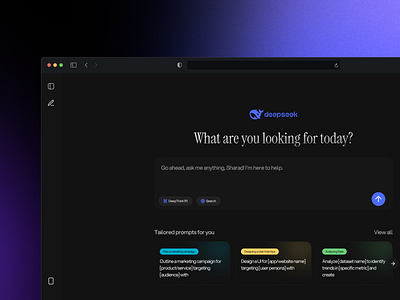 DeepSeek UI Re-Design Concept ai ai concept chatbot dark theme deepseek ui website design website ui