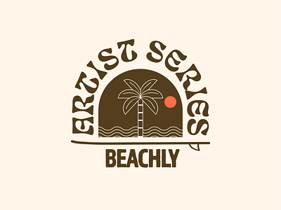 Artist Series x BEACHLY 80s artist series beach beachly bikini coastal collaboration earth tones fin groovy hand drawn palm tree sand summer sun surf surfboard warm tones water waves