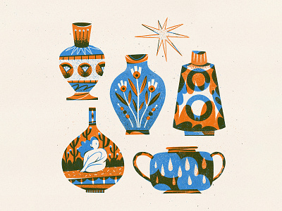 Daily Drawings - Vases drawing illustration linedrawing pattern patterndesign procreate surface design vases