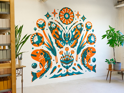 Mural - Balance drawing handpainted illustration linedrawing mural officemural painting pattern surface design surface pattern wallpainting