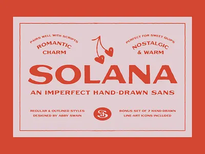 Solana Type Specimens abbyswain abbyswaindesign brandidentity branding design font fontdesign graphic design handdrawn handdrawntype hearts icons illustration solana symbols sza typeface valentine valentines valentinesday