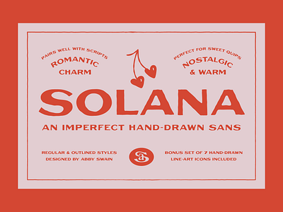 Solana Type Specimens abbyswain abbyswaindesign brandidentity branding design font fontdesign graphic design handdrawn handdrawntype hearts icons illustration solana symbols sza typeface valentine valentines valentinesday