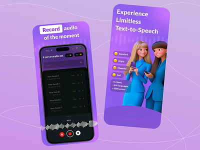 AI Voice Recorder APP ai powered app ai assistant app app design audio management audio recording mobile mobile app mobile ui mobile ux modern text to speech text to speech ui design user experience user interface ux ux design uxui voice recorder