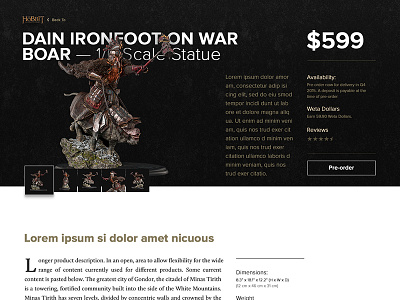 product detail hero section hobbit product shop