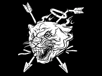Angry Panther arrows cat hipster illustration illustrator melon melonclothes panther saint smoke tattoo vector