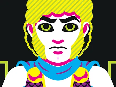 neon Titans: Jericho 80s blacklight bust chops comics face jericho mutant neon portrait teen titans vector